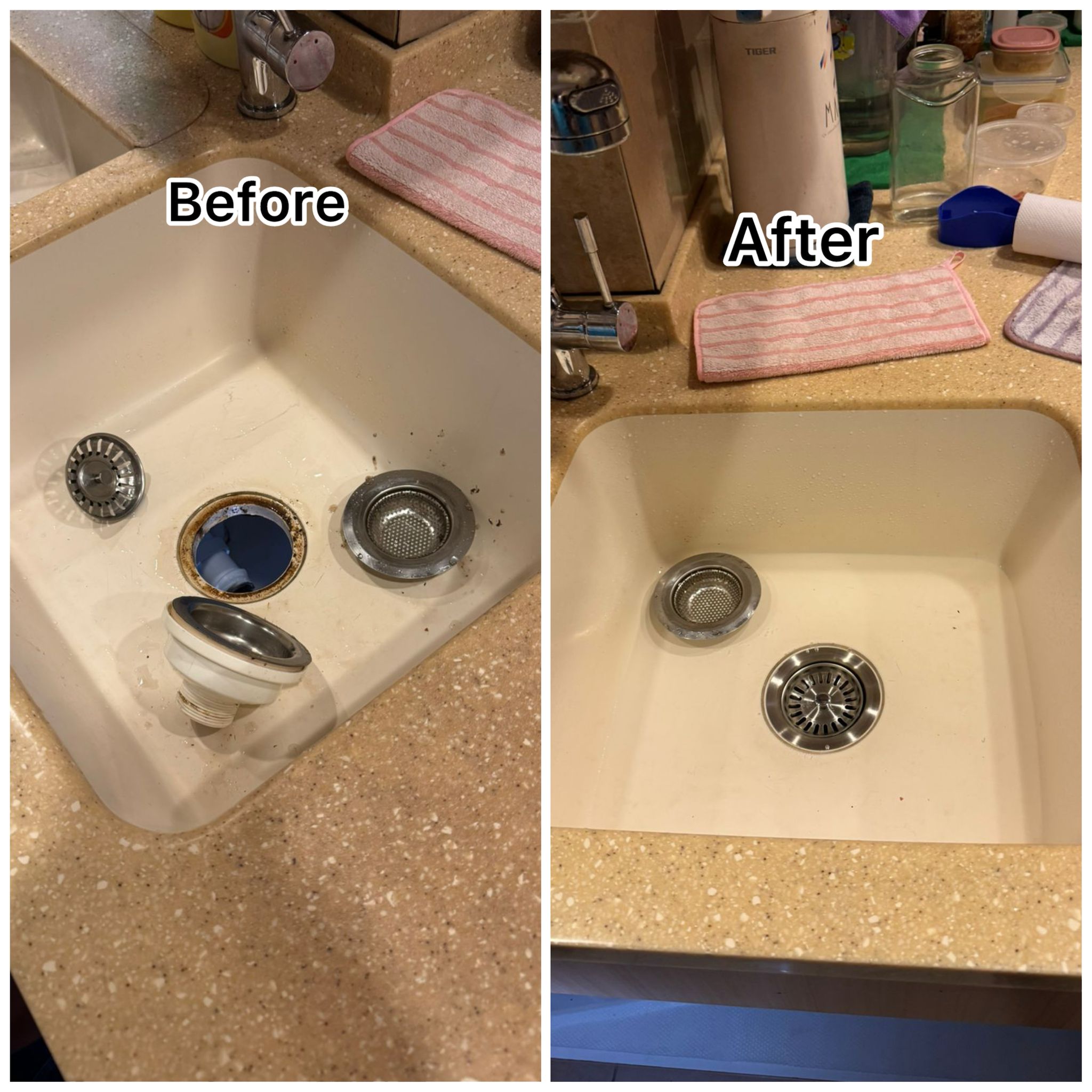 Kitchen Sink Waste Outlet Replacement & Drain Repair Service in Singapore